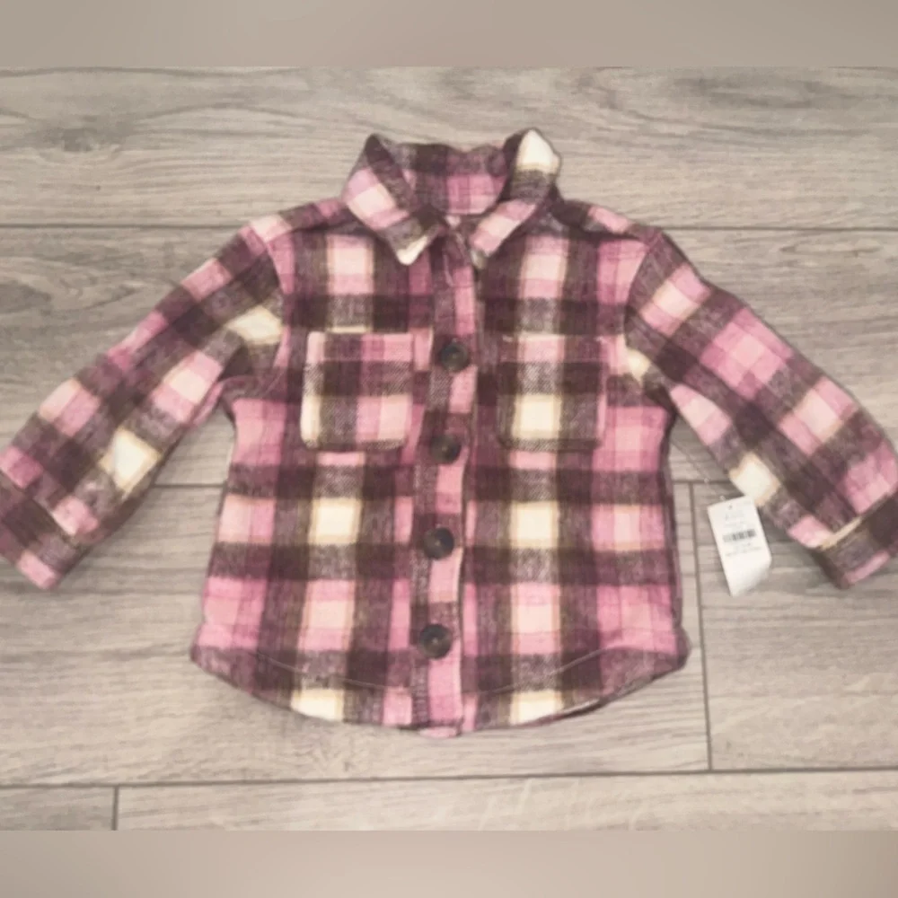 Old Navy Pink and Brown Blazer Soft Flannel Jacket